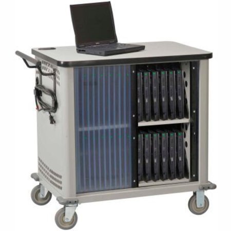 DATUM FILING SYSTEMS Datum LapTop Storage and Charging Cart, 32-Device Capacity, Light Gray CSC-PC32UL-T47-LD92-60
